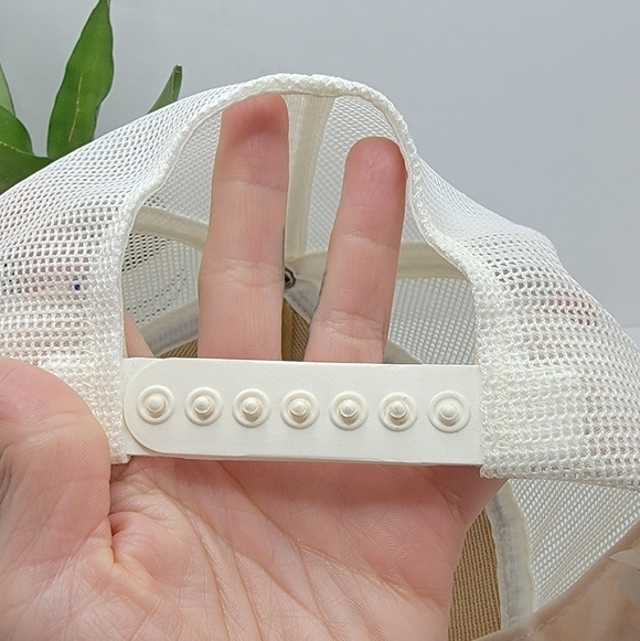 vintage 90s | white blue retro adjustable trucker snapback hat | unisex - Picture 9 of 9